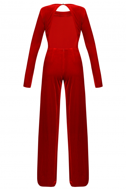 jumpsuit open back red | CHANCE ALLURE