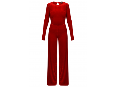 jumpsuit open back red