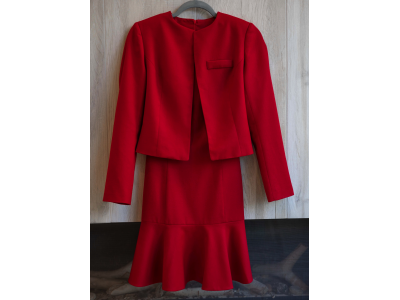 red wool jacket